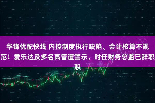 华锋优配快线 内控制度执行缺陷、会计核算不规范！爱乐达及多名高管遭警示，时任财务总监已辞职